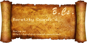 Beretzky Csanád névjegykártya